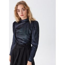 Bluzka z bufiastymi rękawami - Czarny. Czarne bluzki damskie House, xl, bez wzorów, bez kołnierzyka, bez rękawów. Za 89,99 zł.