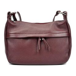 Torebki klasyczne damskie: Skórzana torebka w kolorze bordowym – (S)22 x (W)36 x (G)12 cm