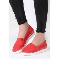 Trampki damskie slip on: Czerwone Slip On What A Feeling