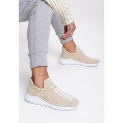 Beżowe Buty Sportowe Talk To Cat. Brązowe buty sportowe damskie Renee, z napisami, sportowe. Za 79,99 zł.