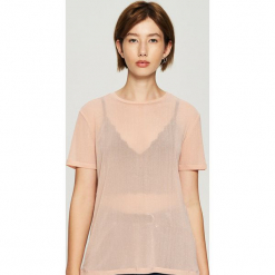 Transparentny t-shirt - Różowy. Czerwone t-shirty damskie Sinsay, l. Za 39,99 zł.