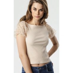 Jasnobeżowa Bluzka Horne. Brązowe bluzki damskie Born2be, s, z jeansu. Za 69,99 zł.
