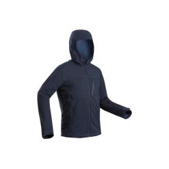Kurtka softshell trekkingowa - TREK 900 WINDWARM męska. Niebieskie kurtki męskie FORCLAZ, s, bez wzorów, z elastanu, bez kaptura, trekkingowe. Za 299,99 zł.