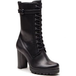 Kozaki HÖGL - 6-107813 Black 0100. Czarne kozaki damskie marki HÖGL, ze skóry, przed kolano, na wysokim obcasie. W wyprzedaży za 599,00 zł.