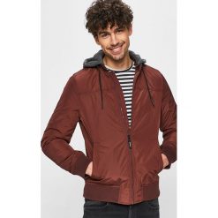 Tom Tailor Denim - Kurtka bomber. Brązowe płaszcze męskie TOM TAILOR DENIM, s, bez wzorów, z bawełny, krótkie, bez kaptura. W wyprzedaży za 239,90 zł.