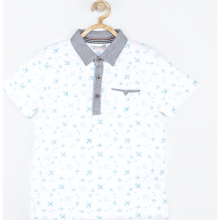 Koszulka. Białe t-shirty chłopięce BORN TO FLY, z nadrukiem, z elastanu, z krótkim rękawem. Za 29,90 zł.