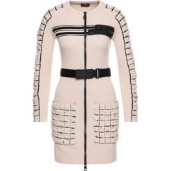 Sukienka dzianinowa Elisabetta Franchi AM-58S-98E2-V489. Brązowe sukienki damskie Elisabetta Franchi, s, bez wzorów, z wełny, bez kołnierzyka, bez rękawów. W wyprzedaży za 1479,00 zł.