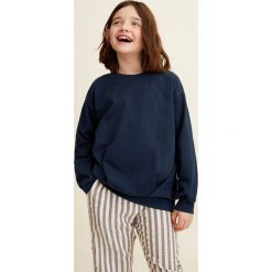 Mango Kids - Bluza dziecięca Lola 116-164 cm. Niebieskie bluzy dziewczęce Mango Kids, bez wzorów, z bawełny, bez rękawów, bez kaptura. Za 69,90 zł.