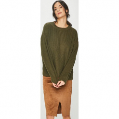 Answear - Sweter. Brązowe swetry klasyczne damskie ANSWEAR, s, z dzianiny, z okrągłym kołnierzem. Za 119,90 zł.