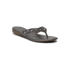 BASSANO WP41-124873. Szare klapki damskie Bassano, bez wzorów, ze skóry ekologicznej, bez obcasa. Za 49,99 zł.