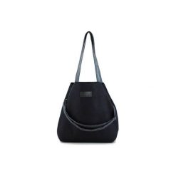 Duża torba typu shopper Mili Duo MD1 - black. Czarne torby damskie na zakupy marki Militu, w paski, duże, bez dodatków. Za 189,00 zł.