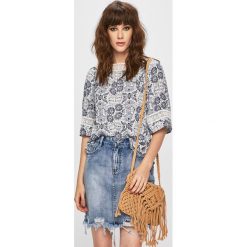 Answear - Top. Niebieskie topy damskie ANSWEAR, s, bez wzorów, z bawełny, bez kołnierzyka. W wyprzedaży za 29,90 zł.