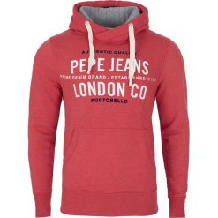 Bluza Pepe Jeans. Czerwone bluzy męskie Pepe Jeans, m, bez wzorów, z jeansu, z kapturem, bez rękawów, z kapturem. Za 319,00 zł.
