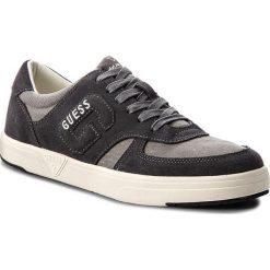 Sneakersy GUESS - Derrik FMDER1 LEA12 DGREY. Szare sneakersy męskie Guess, na co dzień, z aplikacjami, ze skóry, eleganckie, bez zapięcia. W wyprzedaży za 199,00 zł.