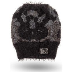 CZAPKA LIU JO. Czarne czapki damskie Liu Jo, z aplikacjami, z materiału. Za 299,00 zł.