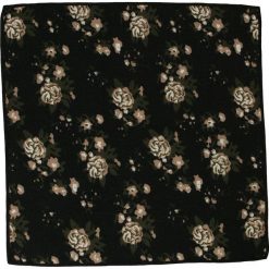 Czarna Elegancka Poszetka w Beżowe Kwiaty -ALTIES- Męska, Motyw Florystyczny POSZALTTANIA0258. Brązowe poszetki męskie Alties, w kwiaty, z materiału, eleganckie. Za 16,90 zł.
