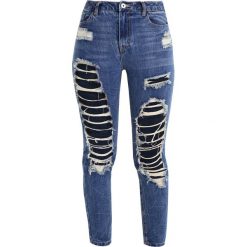 Rurki damskie: Missguided RIOT HIGH RISE OPEN SLIM LEG CROPPED Jeans Skinny Fit blue