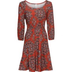 Sukienka bonprix czerwony z nadrukiem. Czerwone sukienki damskie bonprix, z nadrukiem, bez kołnierzyka, bez rękawów. Za 49,99 zł.