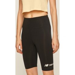 New Balance - Szorty. Czarne spodenki sportowe damskie New Balance, s, z nadrukiem, z elastanu, sportowe, z podwyższonym stanem. Za 149,90 zł.