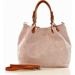Kuferki damskie: Skórzana torebka shopper MAZZINI – LINDA różowa
