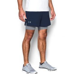 Spodenki sportowe męskie: Under Armour Spodenki męskie Qualifier 2-in-1 Shorts Midnight Navy r. L (1289625410)
