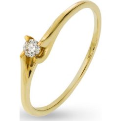 RABAT Pierścionek Złoty - złoto 585, Brylant 0,10ct. Żółte pierścionki damskie W.KRUK, z brylantem, złote. W wyprzedaży za 1050,00 zł.