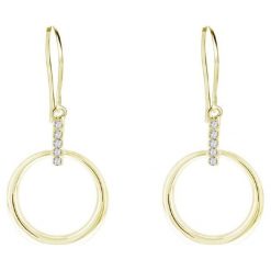 Pozłacane kolczyki z kryształami. Żółte kolczyki damskie Diamond Style, z kryształem, złote, z zapięciem typu bigiel. W wyprzedaży za 59,95 zł.