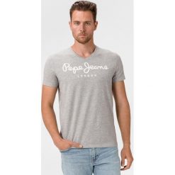 Pepe Jeans Koszulka Szary. Szare podkoszulki męskie Pepe Jeans, l, bez wzorów, z elastanu, z krótkim rękawem. Za 109,95 zł.