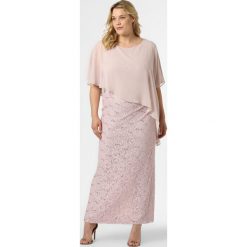 Swing - Damska sukienka wieczorowa, różowy. Różowe sukienki damskie Swing, w koronkowe wzory, z szyfonu, eleganckie, bez kołnierzyka, bez rękawów. Za 549,95 zł.