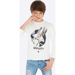 Mayoral - Longsleeve dziecięcy 128-172 cm. Białe t-shirty chłopięce Mayoral, z nadrukiem, z bawełny, z długim rękawem. W wyprzedaży za 49,90 zł.