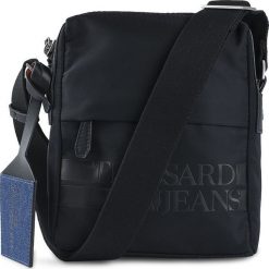 Torba Trussardi Jeans. Czarne plecaki męskie Trussardi Jeans, bez wzorów, z jeansu. Za 139,00 zł.