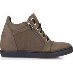 Sneakersy khaki. Zielone sneakersy damskie Arturo Vicci, ze skóry. Za 159,50 zł.