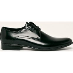 Wojas - Półbuty skórzane. Czarne buty wizytowe męskie Wojas, ze skóry, na sznurówki. Za 379,90 zł.