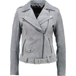 Bomberki damskie: Goosecraft ANDORRA PERFECTO Kurtka skórzana stone grey