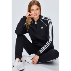 Adidas Originals - Bluza. Czarne bluzy damskie z kieszeniami marki adidas Originals, z elastanu, bez kaptura. Za 279,90 zł.