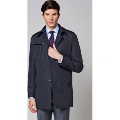 Płaszcz Granatowy Brestia. Niebieskie płaszcze męskie LANCERTO, s, bez wzorów, eleganckie, bez kaptura. W wyprzedaży za 399,90 zł.