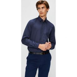 Trussardi Jeans - Koszula. Niebieskie koszule męskie Trussardi Jeans, m, bez wzorów, z elastanu, eleganckie, z włoskim kołnierzykiem, z długim rękawem. W wyprzedaży za 239,90 zł.