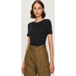 Tommy Hilfiger - T-shirt. Niebieskie bluzki damskie TOMMY HILFIGER, s, bez wzorów, z elastanu, casualowe, z okrągłym kołnierzem, z krótkim rękawem. Za 179,90 zł.