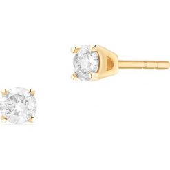 Złote Kolczyki - złoto 585, New diamond by w.kruk 0,80ct. Żółte kolczyki damskie W.KRUK, z brylantem, złote. Za 6990,00 zł.