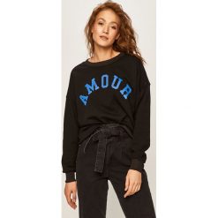 Answear - Bluza. Czarne bluzy damskie ANSWEAR, s, z nadrukiem, z bawełny, bez rękawów, bez kaptura. W wyprzedaży za 59,90 zł.
