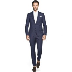 Garnitur awin 313 granatowy slim fit. Niebieskie garnitury męskie Recman, bez wzorów. Za 1199,00 zł.