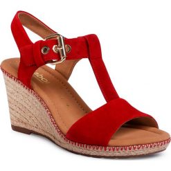 Espadryle GABOR - 42.824.48 Rubin (Jute/Naht). Czerwone espadryle damskie Gabor, bez wzorów, ze skóry, bez obcasa, na obcasie. W wyprzedaży za 329,00 zł.