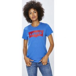Levi's - Top. Brązowe topy damskie marki Levi's®, s, z nadrukiem, z bawełny, z okrągłym kołnierzem. Za 99,90 zł.
