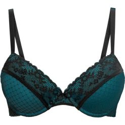 Biustonosz usztywniany bonprix turkusowy morski - czarny. Niebieskie biustonosze bonprix, bez wzorów. Za 44,99 zł.