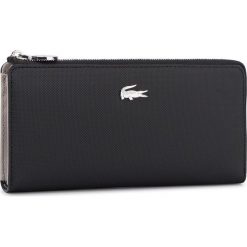 Duży Portfel Damski LACOSTE - Slim Zip Wallet NF2780DC Black 000. Czarne portfele damskie Lacoste, bez wzorów, ze skóry ekologicznej. Za 469,00 zł.