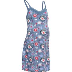 Koszula nocna na cienkich ramiączkach, bawełna organiczna bonprix niebieski dżins w kwiaty. Niebieskie koszule nocne damskie bonprix, w kwiaty, z bawełny. Za 34,99 zł.