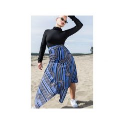 Blue graphic skirt. Niebieskie spódniczki damskie Rest_factory, do pracy, s, w paski, z tkaniny, eleganckie, midi, asymetryczne. Za 219,00 zł.