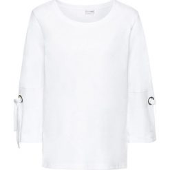 Bluzy damskie: Bluza z oczkami i sznurowaniem bonprix biały