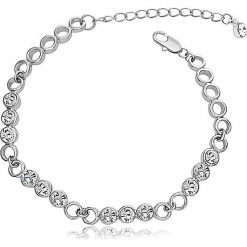 Bransoletka z kryształkami Swarovski. Szare bransoletki damskie Metropolitan, Smithfield, Crystal Deluxe & Co., z materiału, z kryształem. W wyprzedaży za 34,95 zł.