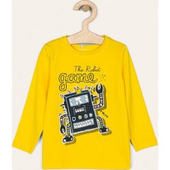 Name it - Longsleeve dziecięcy 92-128 cm. Żółte t-shirty chłopięce Name it, z nadrukiem, z bawełny, z długim rękawem. Za 49,90 zł.